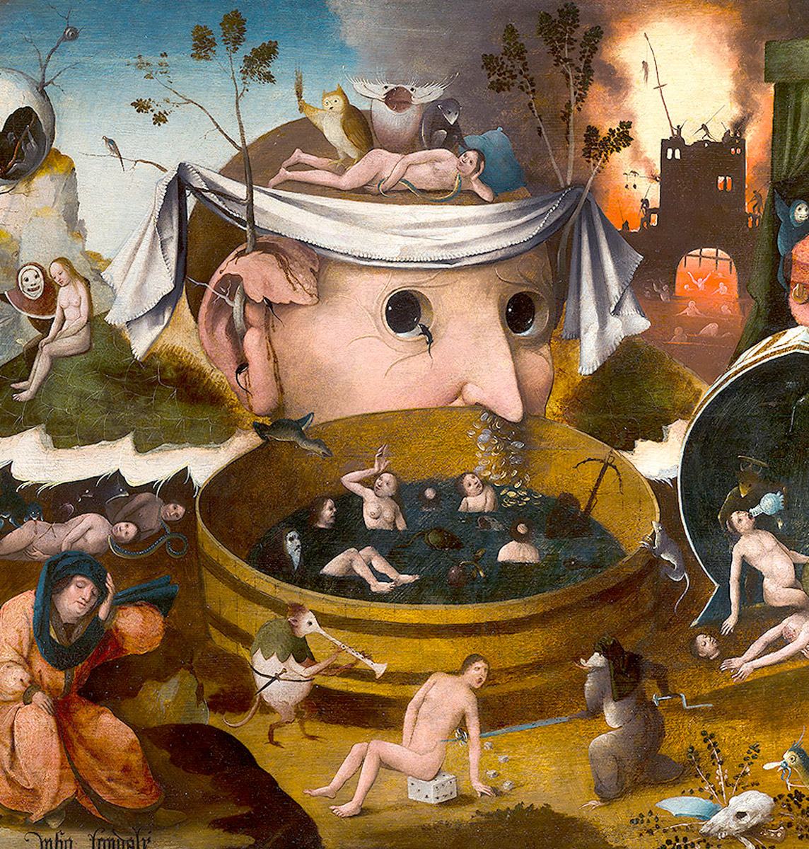 Detalle de LA VISIÓN DE TONDAL, obra del taller de EL BOSCO