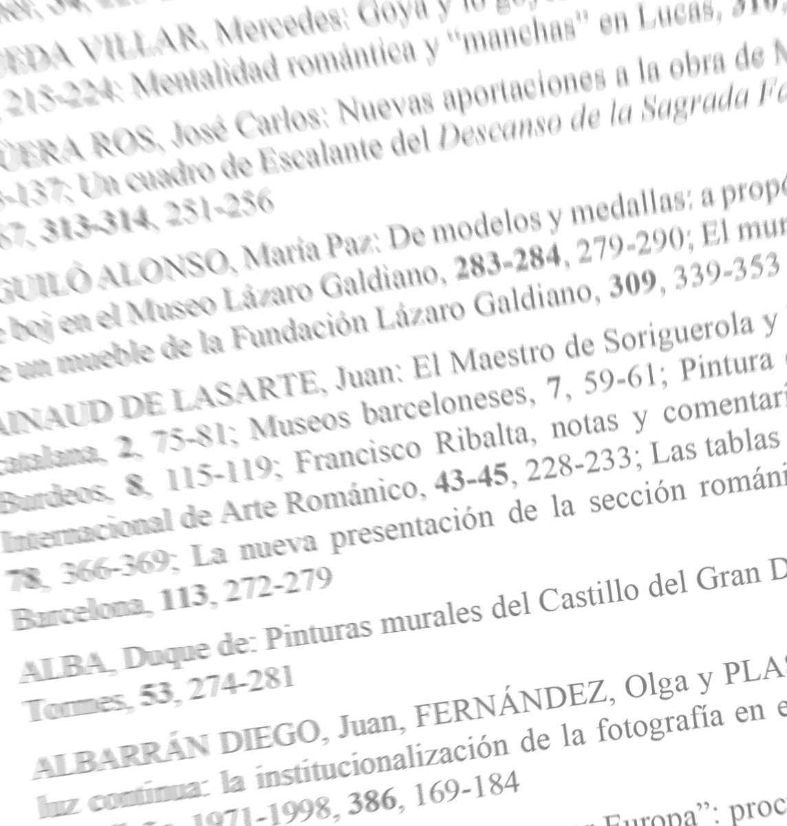 Índice de autores de la revista GOYA