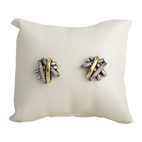 Pendientes de acero bañados en níquel 