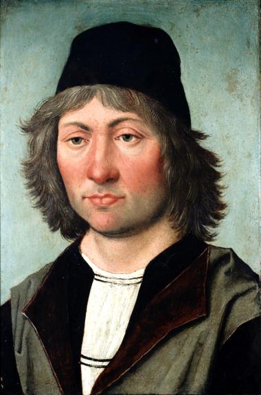 Retrato masculino ¿autorretrato?Llanto por Cristo muerto (En el reverso de la tabla)